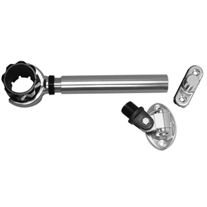 RUPP THREADED ANTENNA SUPPORT W/6" PIPE MOUNT, OVAL 4-WAY BASE & 1.5" COLLAR