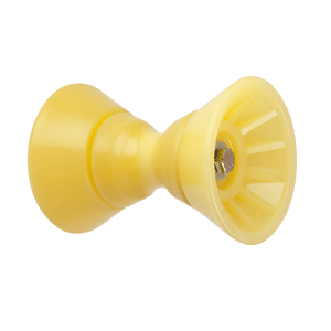 CE SMITH 4" BOW BELL ROLLER ASSEMBLY, YELLOW TPR