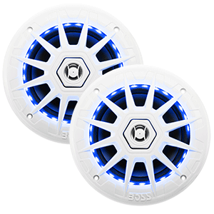 BOSS AUDIO 6.5" MRGB65 SPEAKERS W/RGB LIGHTING, WHITE, 200W