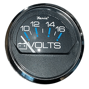 FARIA CHESAPEAKE BLACK 2" VOLTMETER (10-16 VDC)