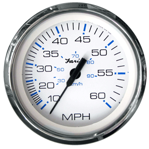 FARIA CHESAPEAKE WHITE SS 4" SPEEDOMETER, 60MPH (PITOT)