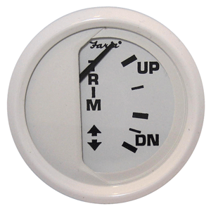 FARIA DRESS WHITE 2" TRIM GAUGE (MERCURY / MARINER / MERCRUISER / VOLVO DP / YAMAHA '01 AND NEWER)