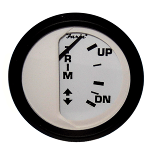 FARIA EURO WHITE 2" TRIM GAUGE F/ MERCURY / MARINER /MERCRUISER/VOLVO DP/ YAMAHA '01 AND NEWER