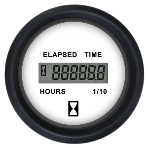 FARIA EURO WHITE 2" HOURMETER (DIGITAL)