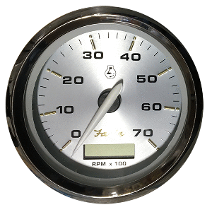 FARIA KRONOS 4" TACHOMETER W/HOURMETER, 7,000 RPM (GAS, OUTBOARD)
