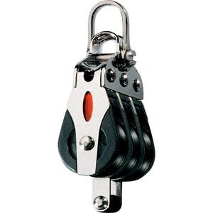 RONSTAN SERIES 20 BALL BEARING BLOCK, TRIPLE, BECKET, 2-AXIS SHACKLE HEAD