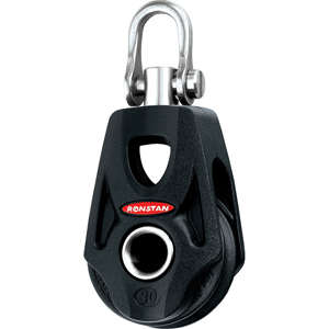 RONSTAN SERIES 30 BALL BEARING ORBIT BLOCK, SINGLE, BECKET, SWIVEL SHACKLE HEAD