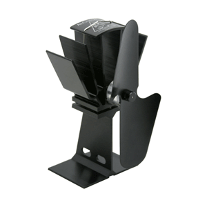 ECOFAN BY CAFRAMO ORIGINAL HEAT POWERED STOVE FAN, BLACK BLADE