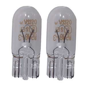 PERKO WEDGE BASE BULB, 12V, 5W, .35A, PAIR