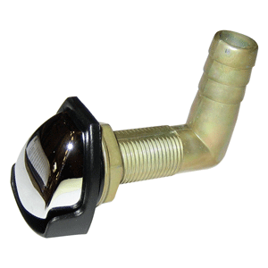 PERKO GAS TANK VENT W/SWIVEL ELBOW, CHROME/BLACK