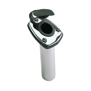 PERKO FISHING ROD HOLDER, 65-DEG ANGLED FLUSH MOUNT, CHROME PLATED ZINC