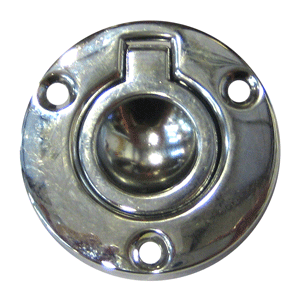 PERKO ROUND FLUSH RING PULL, 2", CHROME PLATED ZINC