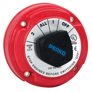 PERKO MEDIUM DUTY BATTERY SELECTOR SWITCH, 250A CONTINUOUS