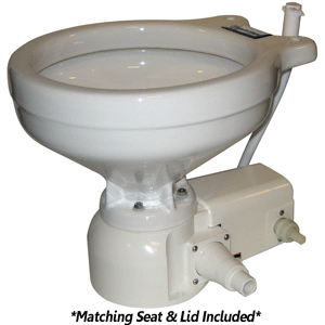 RARITAN SEA ERA TOILET, MARINE SIZE, FRESHWATER SOLENOID, STRAIGHT & 90-DEG DISCHARGE, SMART TOILET CONTROL, 12V