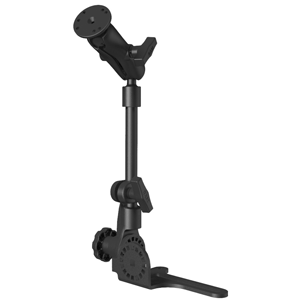 RAM MOUNT UNIVERSAL NO-DRILL RAM POD HD VEHICLE MOUNT W/DOUBLE SOCKET ARM & 2.5" ROUND BASE (AMPS HOLE PATTERN)
