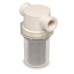 SHURFLO BY PENTAIR 1/2" RAW WATER STRAINER W/BRACKET & FITTINGS, 50 MESH SCREEN
