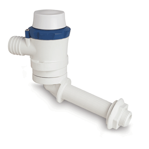 SHURFLO BY PENTAIR PIRANHA ANGLED PORT AERATOR 800 LIVEWELL PUMP, 12 VDC, 800 GPH