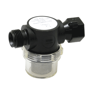 SHURFLO BY PENTAIR SWIVEL NUT STRAINER, 1/2" PIPE INLET, CLEAR BOWL