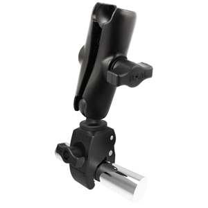 RAM MOUNT SMALL TOUGH-CLAW BASE W/ 1" DIAMETER DOUBLE SOCKET ARM