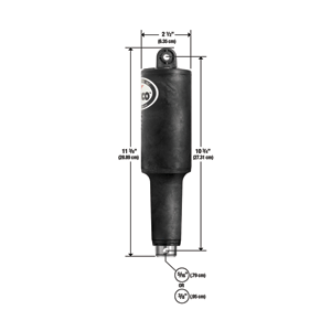 LENCO 101XD EXTREME DUTY ACTUATOR, 12V, 2-1/4" STROKE W/HARDWARE