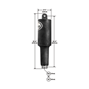 LENCO 101XDS SHORT EXTREME DUTY ACTUATOR, 12V, 2-1/4" STROKE W/3/8" HARDWARE