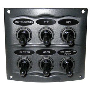 BEP WATERPROOF PANEL, 6 SWITCHES, GREY