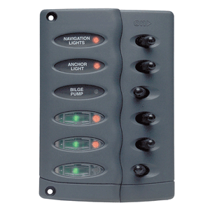BEP CONTOUR SWITCH PANEL, WATERPROOF 6 WAY