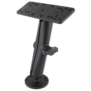 RAM MOUNT 1" DIAMETER BALL MOUNT W/LONG DOUBLE SOCKET ARM, 6.25" X 2" RECTANGLE BASE & 2.5" ROUND BASE (AMPS PATTERN)