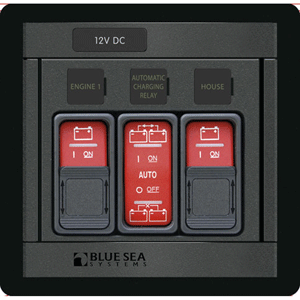BLUE SEA 1147 REMOTE CONTROL PANEL W/(2)2145 & (1)2146 REMOTE CONTROL CONTURA SWITCH