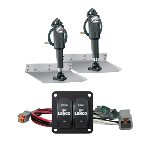 LENCO 9" X 12" STANDARD TRIM TAB KIT W/DOUBLE ROCKER SWITCH