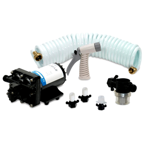 SHURFLO BY PENTAIR BLASTERII WASHDOWN KIT, 12VDC, 3.5GPM W/25' HOSE, NOZZLE, STRAINER & FITTINGS