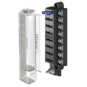 BLUE SEA 5046 ST BLADE COMPACT FUSE BLOCKS, 8 CIRCUITS W/COVER