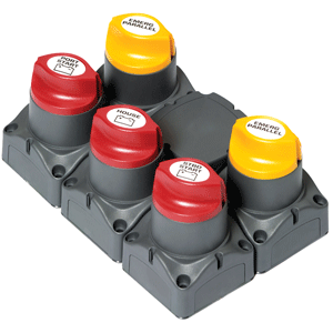 BEP BATTERY DISTRIBUTION CLUSTER F/TWIN OUTBOARD ENGINES W/THREE BATTERY BANKS W/MOTORIZED VSR