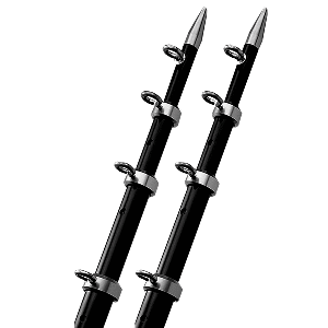 TACO 15' BLACK/SILVER OUTRIGGER POLES, 1-1/8" DIAMETER
