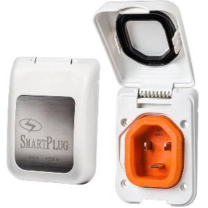 SMARTPLUG 30 AMP MALE NON-METALLIC INLET COVER, WHITE