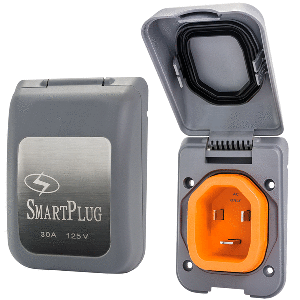 SMARTPLUG 30 AMP MALE NON-METALLIC INLET COVER, GREY