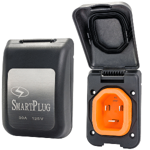 SMARTPLUG 30 AMP MALE NON-METALLIC INLET COVER, BLACK