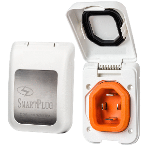 SMARTPLUG 50 AMP MALE NON-METALLIC INLET COVER, WHITE