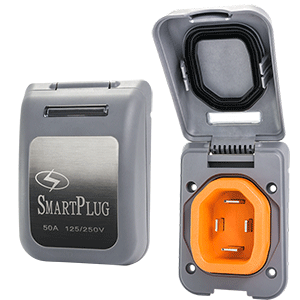 SMARTPLUG 50 AMP MALE NON-METALLIC INLET COVER, GREY
