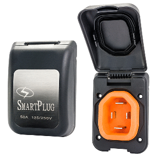 SMARTPLUG 50 AMP MALE NON-METALLIC INLET COVER, BLACK