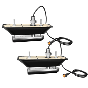GARMIN GT30-THP SS THRU-HULL PAIR DOWNVU/SIDEVU SCANNING TRANSDUCER W/TEMP F/HULL DEADRISES 5-DEG-25-DEG