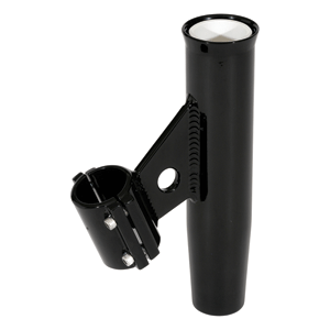 LEE'S CLAMP-ON ROD HOLDER, BLACK ALUMINUM, VERTICAL MOUNT, FITS 1.900" O.D. PIPE