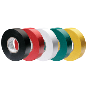 ANCOR PREMIUM ASSORTED ELECTRICAL TAPE, 1/2" X 20', BLACK / RED / WHITE / GREEN / YELLOW