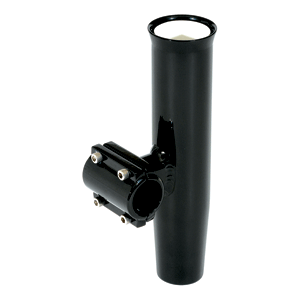 LEE'S CLAMP-ON ROD HOLDER, BLACK ALUMINUM, HORIZONTAL MOUNT, FITS 1.315" O.D. PIPE
