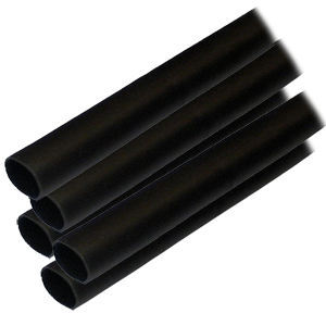 ANCOR ADHESIVE LINED HEAT SHRINK TUBING (ALT), 1/2" X 6", 5-PACK, BLACK
