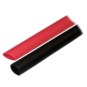 ANCOR ADHESIVE LINED HEAT SHRINK TUBING (ALT), 1/2" X 3", 2-PACK, BLACK/RED