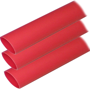 ANCOR ADHESIVE LINED HEAT SHRINK TUBING (ALT), 1" X 12", 3-PACK, RED