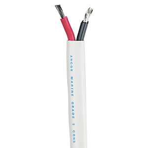 ANCOR STANDARD DUPLEX CABLE, FLAT 8/2 AWG, 2 X 8MM2 RED/BLACK, 50'