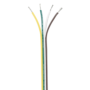 ANCOR RIBBON BONDED CABLE, 16/4 AWG, BROWN/GREEN/WHITE/YELLOW, FLAT, 100'