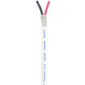 ANCOR TWISTED PAIR W/SHIELD, 14/2 AWG, ROUND, RED/BLACK, 100'